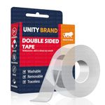 Unity Brand 3 Meter Multipurpose Double Sided Tape Heavy Duty - Adhesive Silicone Tape, Heat Resistant, Multi-Functional, Removable, Washable, Reusable Anti-Slip Gel Nano Grip Tape (1 PACK)