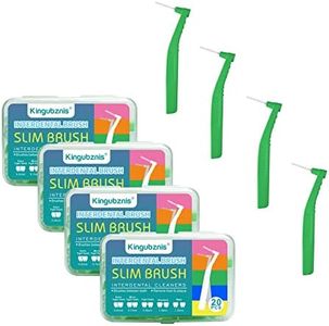 80 Count Interdental Brush Cleaners Dental Brushes Toothpick Tooth Flossing Head Oral Dental Hygiene Brush Interdental Angle Brushes with Portable Case Easy Use for Tooth Cleaning (Green, Tight Teeth)