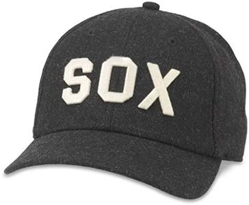 AMERICAN NEEDLE Boston Black Sox Archive Legend Negro League Vintage Historic Baseball Team Buckle Strap Dad Hat (21005A-BBS-BLK)