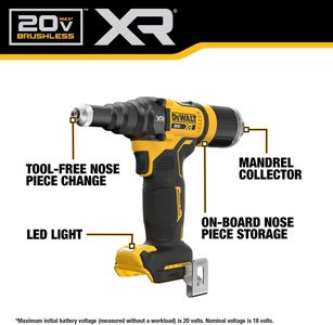 DEWALT 20V MAX XR Cordless Rivet Tool, 3/16” – Bare Tool