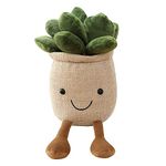 Succulent Simulation Potted Plush Toy Doll, Soft Pillow Plant Plush Cute Doll Interior Decoration, Used for Bedroom, Sofa, Office Decoration, (9.8 Inches) (Yellow)