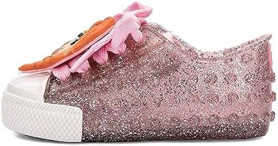 Mini Melissa Disney Polibolha II Jelly Sneaker for Babies, Pink Glitter/White, 5