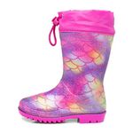 shoezone - Mist Kids Rainbow Mermaid Glitter Welly - Size 13 Child UK - Multicolour