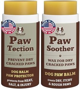 Natural Dog Company PAWDICURE Bundle, Paw Soother + PawTection Dog Paw Balms, Protect and Heal Dry, Cracked Dog Paw Pads, Organic, All Natural Ingredients, 2oz Sticks