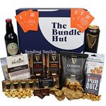 Guinness Gift Set Hamper Box for Men from The Bundle Hut: Guinness Stout Beer, Chocolate, Crisps, Popcorn and Pub Quiz Game -Present for Fathers Day, Birthday, Gift for Him (Blue Box)