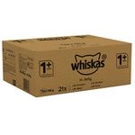 Whiskas Wet Pouches, Delicious and Tasty Poultry Selection in Jelly, Suitable for Adult Cats Aged 1+, MegaPack (84 x 100 g)