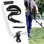 Upgraded Weed Eater Handle, String Trimmer Handle, Ergonomic Trimmer Grip with Trimmer Shoulder Harness, Weed Wacker Handle Lawn Trimmer Handle Grips for Trimmer, Lawn Care and Landscaping (White)