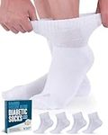 Doctor's Select Bamboo Diabetic Socks Women & Men - 4 Pairs Ankle Neuropathy Socks | Diabetic Socks for Women Size 6-9 | 9-11, White - 4 Pairs, Large