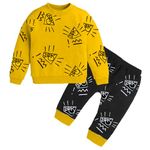 Lofn Full Sleeve Printed Tshirt Pyjama Pant Set Sweatshirt Joggers Clothing Set for Baby Boy Girl