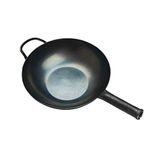 臻三环 ZhenSanHuan HandHammered Iron Wok Flat Bottom Induction Suitable (34CM Iron Handle with Help)