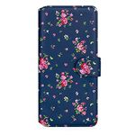 32nd Floral Series 2.0 - Design PU Leather Book Wallet Case Cover for Motorola Moto Edge 20, Designer Flower Pattern Wallet Style Flip Case With Card Slots - Vintage Rose Indigo