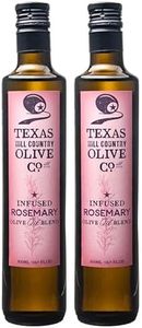 Texas Hill Country Olive Co Rosemary Infused Olive Oil - Cold Pressed Gourmet EVOO Olive Oil - Great for Dressing Dipping Marinade - No Artificial Flavors or Added Sugar - Made in Texas (16.9 oz, 2 Pack)