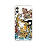 Blingy's Compatible for iPhone 11 Case (6.1 inch), Cool Graphic Fun Tiger Pattern with Dragon Design Tattoo Art Animal Style Transparent Soft TPU Protective Clear Case (Tiger&Dragon)