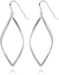 PAVOI 14K Gold Plated Dangle Earrings for Women | Infinity Cute Hanging Hoop Earrings, White Gold, No Gemstone