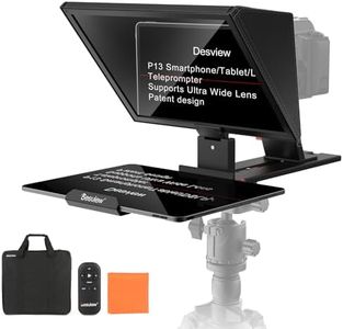 Desview P13 Aluminium Alloy Teleprompter 13 Inch for DSLR Camera, Prompter with Remote Control & App, Compatible with iPad Tablet Smartphone iOS Android for Online Teaching, Live Streams & Vlogging