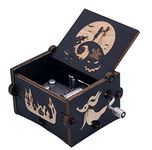 Kcikn Wooden Engraved The Nightmare Before Christmas Hand-cranked Musical Box, Playing Melody This is Halloween Music Box for Halloween Christmas Thanksgiving Boys and Girls Gift Ideal