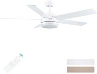 YUHAO 52 inch White Ceiling Fan wit