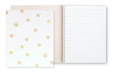 Kate Spade New York Small Concealed Spiral Notebook, 8.25" x 6.75" Journal Notebook with 112 Lined Pages, Joy Dot