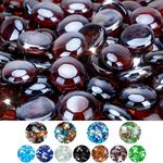 Mr. Fireglass 10 Pound Fire Glass Beads, 1/2" Reflective Round Fire Glass Drops for Fireplace Fire Pit & Lanscaping, High Luster Amber