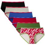 INNERSY Women's Cotton Sporty Underwear Full Coverage Hipster Panties 6-Pack(Kaleidoscope,Medium)