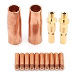 14 Pcs Welding Tips, 180 kp 3076 Copper Nozzle Diffuser Tip Set tip 11 35 0.035"(0.9mm) Torch Tip Nozzle Diffuser Nozzle Diffuser Tip Welding Tips