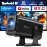 WZATCO Yuva Go Pro Fully Automatic Native 1080P Android 13.0 Smart Projector, Auto Focus, Auto 4D Keystone, 4X Brighter, 4K HDR Support, Rotatable Design, WiFi 6 & BT, Screen Mirroring, ARC