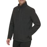 Calvin Klein Men's Water Resistant, Windbreaker Jackets for Men (Standard and Big and Tall), Deep Black, Large, Soft Shell Black, Large