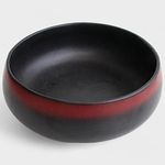 Claymistry Ceramic Black and Red Bowl, Set of 1 | 21cm * 21cm * 6cm | Matte Finish | Dishwasher, Oven & Microwave Safe | Salad, Mixing, Fruit, Soup, Dessert Bowl | Premium Kitchen Crockery