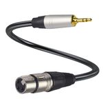 Sairps XLR to 3.5mm Balanced Cable Adapter, XLR Female to 1/8 inch Mic Cord for Camcorders, DSLR Cameras, Computer Recording Device and More - 1ft