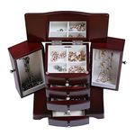 Mele & Co. Bette Wooden Jewelry Box, Ring, Necklace, and Earring Organizer