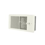 TPI E4310TRP Series 4300 Low Profile Fan Forced Wall Heater with Wall Box, Standard Model, Single Pole Inbuilt Thermostat, 1000W, 8.33 Amp, Ivory