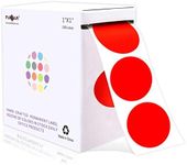 PARLAIM 1 Inch Round Permanent Adhesive Color-Code Dot Stickers,1000 per Roll dots Label Dispenser Box,Red Circle Stickers Label for Office Classroom (Red)