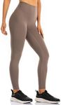 Ukaste Women's Studio Essential Yoga Leggings 19"/ 23"/ 25"/ 28" - Naked Feeling Workout Active Tights Pants, Desert Taupe, 4