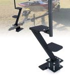 Aupar Heavy-Duty Boat Trailer Steps with Handle, Non-Slip Surface, Universal Fits for Trailers Tongue Step, 3 Steps