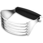 Rainspire Pastry Cutter for Baking, Heavy Duty Pastry Blender Stainless Steel, Thick Sharp Blades Dough Blender, Dough Cutter Butter Cutter Pastry for Easy Mixing, Dishwasher Safe, Black