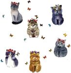 Removable Artificial 3D Cute Cats Kitten Kitty Wall Sticker Decal for Living Room Bedroom Bathroom Nursery Room Home Decor