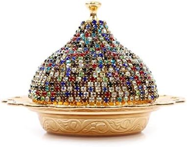 Alisveristime Coated Handmade Brass Sugar Chocolate Candy Bowl Serving Dish with Lid (Crystal) (Multi)