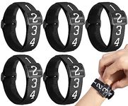 Watayo 5 Pcs Football Referee Gear- Nylon Chain Clip Umpire Indicator- Football Numbered Wrist Down Indicator- Football Yard Markers for Head Linesman Umpire Gear (Black)