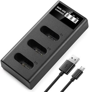 ENEGON NP-BX1 Triple Slot Charger for Sony NP-BX1, Sony ZV-1 Cyber-Shot DSC-RX100, RX100II, RX100III, M4/M5/M6/M7/Ⅳ/Ⅴ/Ⅵ/Ⅶ/VA DSC-RX100M II, HDR-CX405