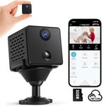 Mini Spy Hidden Camera | Free Cloud&SD Card Storage | Smallest 4K HD Wifi Indoor Camera for Home Security | Day and Night Video, Motion Detection | 3000mAH Battery | Come with 32GB Memory Card