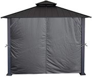APEX GARDEN Universal Privacy Curtain Set for 10' x 10' Gazebo (10-ft x 10-ft, Charcoal)