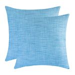 The White Petals Sky Blue Euro Sham Covers - Luxurious, Elegant & Decorative (26x26 inch, Pack of 2)