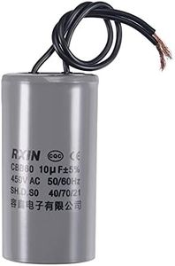 uxcell CBB60 Run Capacitor 10uF 450V AC 2 Wires 50/60Hz Cylinder 74x38mm for Air Compressor Water Pump Motor