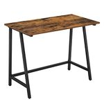 VASAGLE Computer, Writing Desk with Steel Frame, Top, Home Study Table, Easy Assembly, 50 x 100 x 75 cm, Industrial, Rustic Brown and Black LWD40X, 100x50x75cm