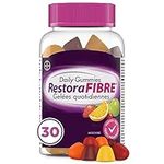 RestoraFIBRE Daily Prebiotic Fibre Gummies - Fibre Supplements For Men And Women, Naturally Sourced Inulin, Promotes Regularity And supports Healthy Digestive system, Gentle Constipation Relief For Adults, 30 Count