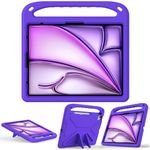 Table Case For iPad Air 13 Inch M4 2024, iPad Pro 13 Inch M2 2024 Kids Friendly, EVA Foam Lightweight Shockproof Duarable, Tablet Cover with Handle Stand, Purple