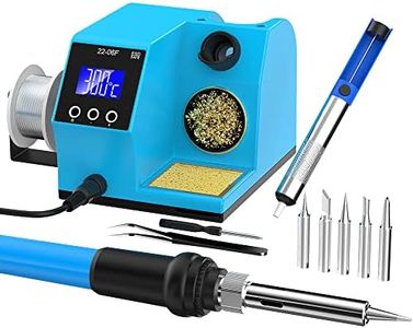Soldering Station,60W LCD Digital Display Soldering Iron Station,with °C/°F display,Constant Temperature Control&Correction,Fast Heating Up,be Used for Applicationso Soldering and Repair