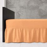 Egypto Plain Dyed Deep Fitted Valance Sheet Single – Easy Care Soft & Durable Fitted Sheet with 30 cm Deep Frill – Breathable – Fit Over Mattress – Machine Washable (Single,Peach)