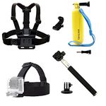 TEKCAM Action Camera Head Mount Chest Strap Mount with Selfie Stick Floating Hand Grip Compatible with Gopro Hero 13 12 11 10 9 8 AKASO EK7000 V50 Brave 7 Brave 4 APEXCAM WOLFANG Action Camera