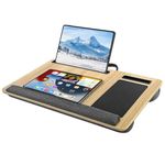 Lap Laptop Desk Fits for 17 Inch Laptop, Portable Lap Desk with Cushion and Wrist Rest, Laptop Lap Desk, Home Office Lap Desk with Mouse Pad and Phone Holder, for Couch and Bed